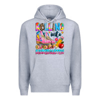 Heather Grey rolling into kindergarten grade Premium Hoodie - texasbilliewilder