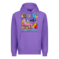 Purple rolling into kindergarten grade Premium Hoodie - texasbilliewilder