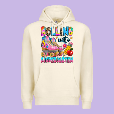 Rolling Into Kindergarten Grade Premium Hoodie Designed By Texasbilliewilder