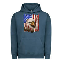 Pigment Midnight Navy usa flag with eagle head Urban Hoodie - texasbilliewilder