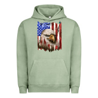 Pigment Oil Green usa flag with eagle head Urban Hoodie - texasbilliewilder