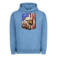 Pigment Pebble Blue usa flag with eagle head Urban Hoodie - texasbilliewilder