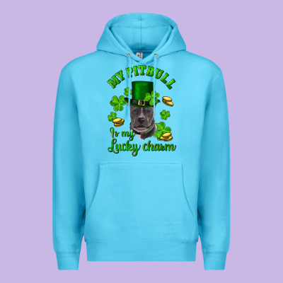 St Patricks Day My Pitbuli My Lucky Charm With Hat Premium Hoodie Designed By Ranaportraitstore