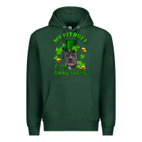 Sports Green st patricks day my pitbuli my lucky charm with hat Premium Hoodie - RanaPortraitStore