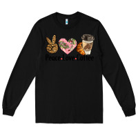 Black peace love coffee Long Sleeve Tee - BarkalooDesign
