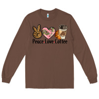 Chestnut peace love coffee Long Sleeve Tee - BarkalooDesign