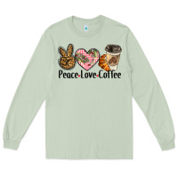 Matcha peace love coffee Long Sleeve Tee - BarkalooDesign