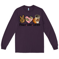 Plum peace love coffee Long Sleeve Tee - BarkalooDesign