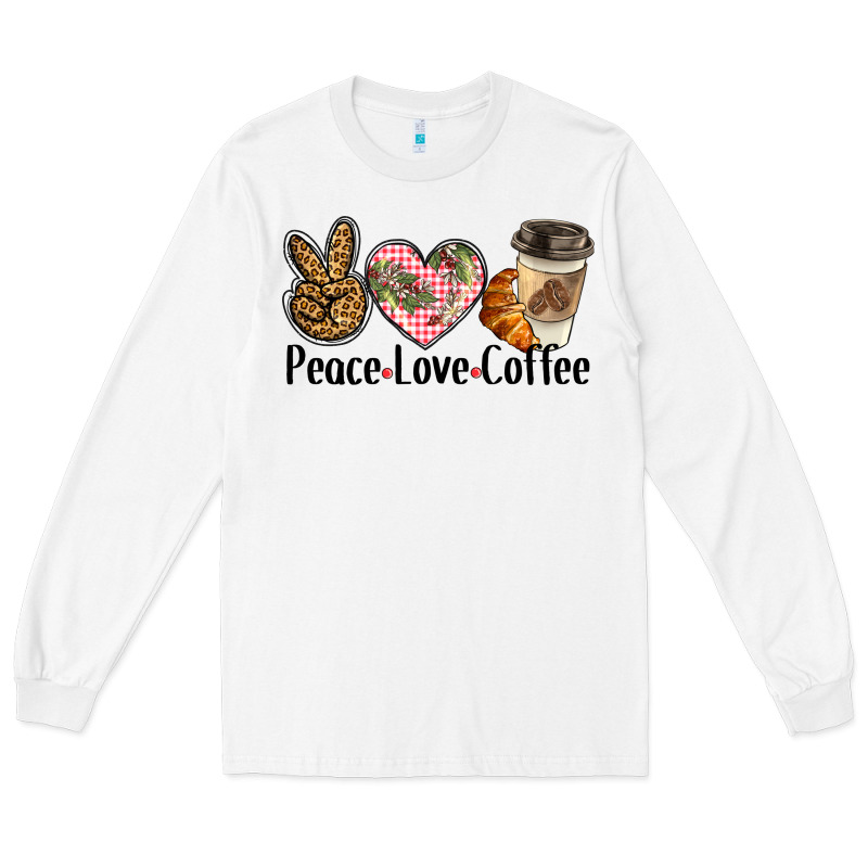 Peace Love Coffee Long Sleeve Tee by BarkalooDesign | Teevron