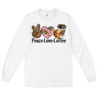 White peace love coffee Long Sleeve Tee - BarkalooDesign