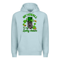 Blue Mist st patricks day my pitbuli my lucky charm with hat Premium Hoodie - RanaPortraitStore