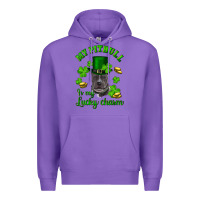 Purple st patricks day my pitbuli my lucky charm with hat Premium Hoodie - RanaPortraitStore