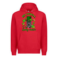 Red st patricks day my pitbuli my lucky charm with hat Premium Hoodie - RanaPortraitStore