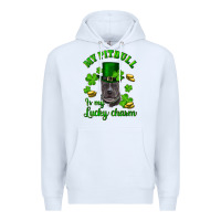 St Patricks Day My Pitbuli My Lucky Charm With Hat Premium Hoodie | Teevron