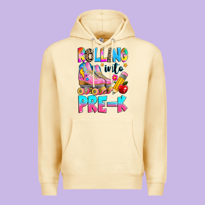 Rolling Into Pre K Grade Premium Hoodie Designed By Texasbilliewilder