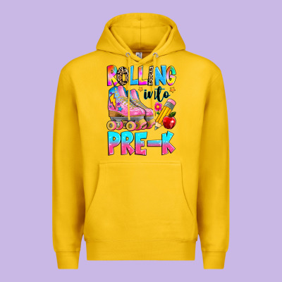 Rolling Into Pre K Grade Premium Hoodie Designed By Texasbilliewilder