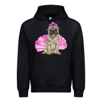 Black balerina pug with tutu Urban Hoodie - RanaPortraitStore