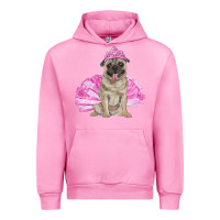 Fuchsia Pink balerina pug with tutu Urban Hoodie - RanaPortraitStore