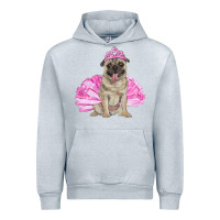 Heather Grey balerina pug with tutu Urban Hoodie - RanaPortraitStore