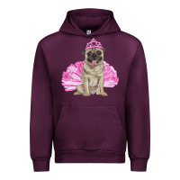 Mauve Wine balerina pug with tutu Urban Hoodie - RanaPortraitStore