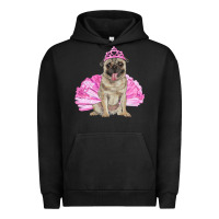 Pigment Black balerina pug with tutu Urban Hoodie - RanaPortraitStore