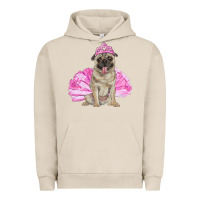 Pigment French Oak balerina pug with tutu Urban Hoodie - RanaPortraitStore