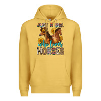 Antique Gold just a girl who loves horses Premium Hoodie - Zillion Design Studio