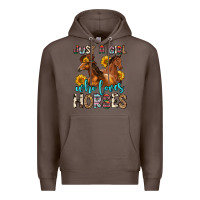 Coffee just a girl who loves horses Premium Hoodie - Zillion Design Studio
