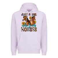 Lilac just a girl who loves horses Premium Hoodie - Zillion Design Studio