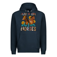 Navy just a girl who loves horses Premium Hoodie - Zillion Design Studio