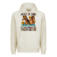 Oatmeal Heather just a girl who loves horses Premium Hoodie - Zillion Design Studio
