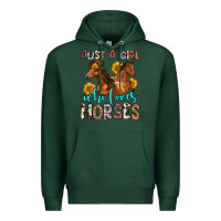 Sports Green just a girl who loves horses Premium Hoodie - Zillion Design Studio