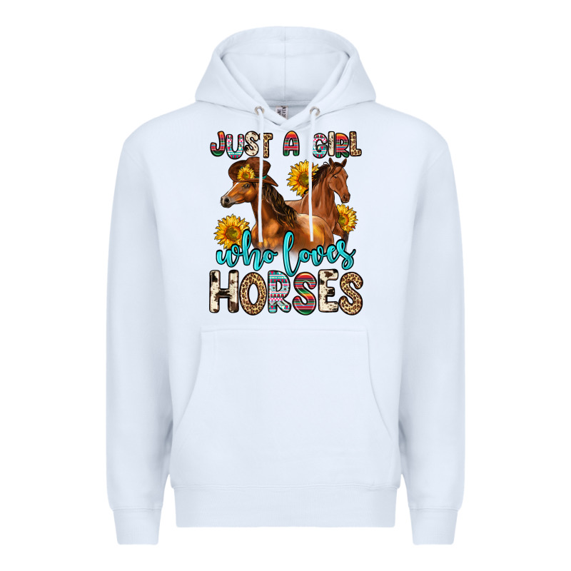 Just A Girl Who Loves Horses Premium Hoodie by Zillion Design Studio | Teevron