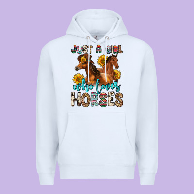 Just A Girl Who Loves Horses Premium Hoodie Designed By Zillion Design Studio