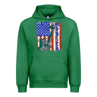 Emerald usa flag with statue of liberty Urban Hoodie - texasbilliewilder
