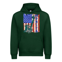 Forest Green usa flag with statue of liberty Urban Hoodie - texasbilliewilder