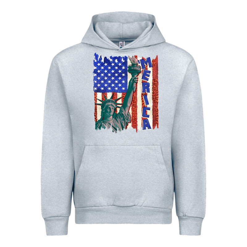 Usa Flag With Statue Of Liberty Urban Hoodie by texasbilliewilder | Teevron