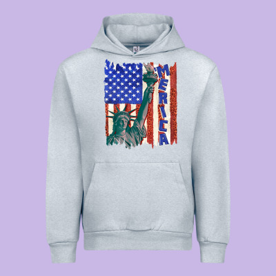 Urban Hoodie usa flag with statue of liberty