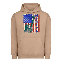 Pigment Burro usa flag with statue of liberty Urban Hoodie - texasbilliewilder