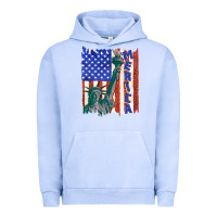 Pigment Grape Ice usa flag with statue of liberty Urban Hoodie - texasbilliewilder