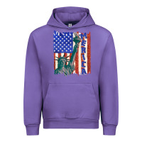 Tulip usa flag with statue of liberty Urban Hoodie - texasbilliewilder