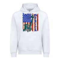 White usa flag with statue of liberty Urban Hoodie - texasbilliewilder