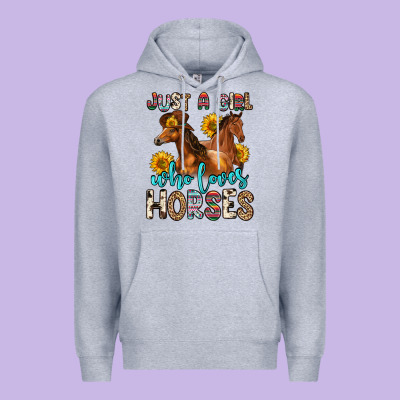 Just A Girl Who Loves Horses Premium Hoodie Designed By Zillion Design Studio