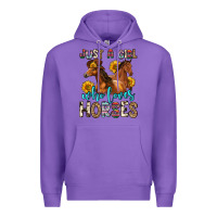 Purple just a girl who loves horses Premium Hoodie - Zillion Design Studio