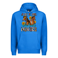 True Royal just a girl who loves horses Premium Hoodie - Zillion Design Studio