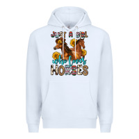 White just a girl who loves horses Premium Hoodie - Zillion Design Studio