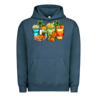 Pigment Midnight Navy mango farm fresh coffee cups Urban Hoodie - Zillion Design Studio