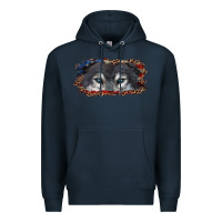 Navy wolf eyes american flag Premium Hoodie - RanaPortraitStore