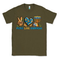 Army Green Peace Love Hannukah Classic Tee - BundleAndBundleShop