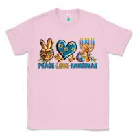 Bubblegum Pink Peace Love Hannukah Classic Tee - BundleAndBundleShop
